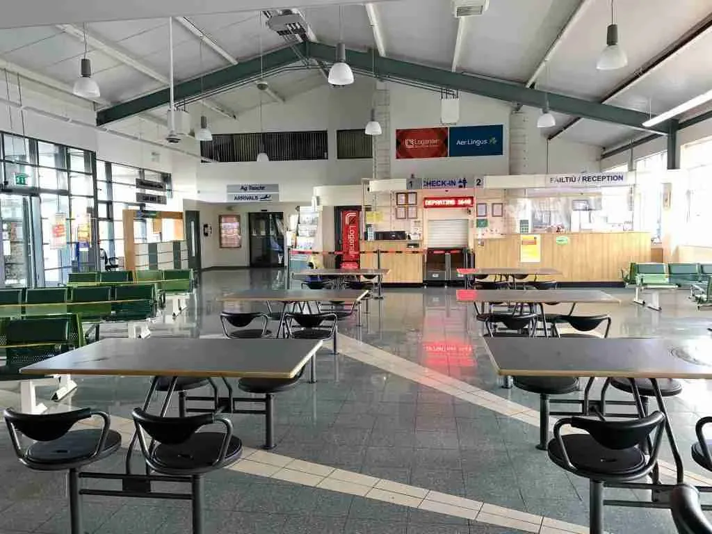 Arrivals and departures hall at Donegal airport