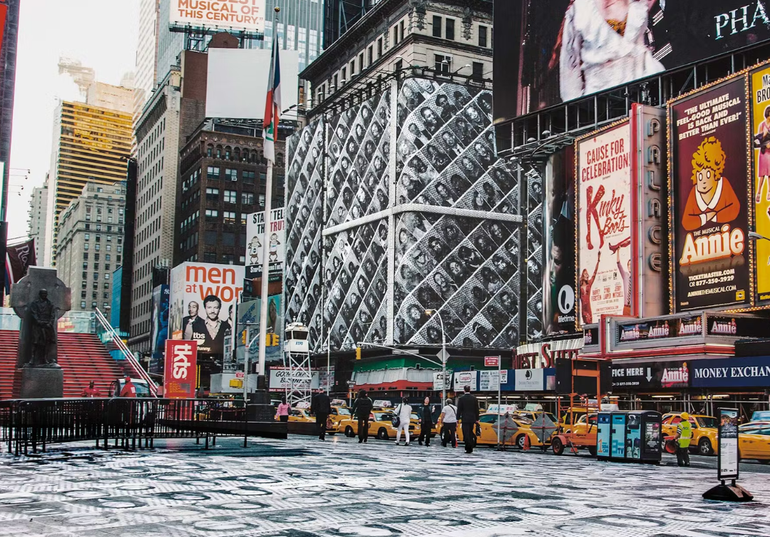 Inside Out, Times Square, The floor and the billboard, New York, 2013