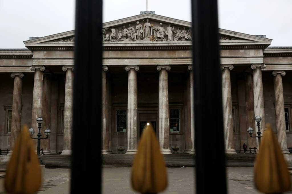 The main entrance to the British Museum, where the Marbles are currently housed