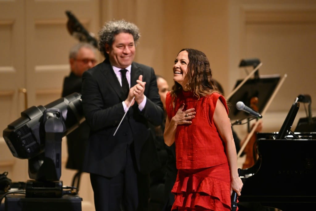 Mexican singer-songwriter Natalia Lafourcade has been collaborating with Venezuelan conductor Gustavo Dudamel, shown here at a recent performance in October 2024