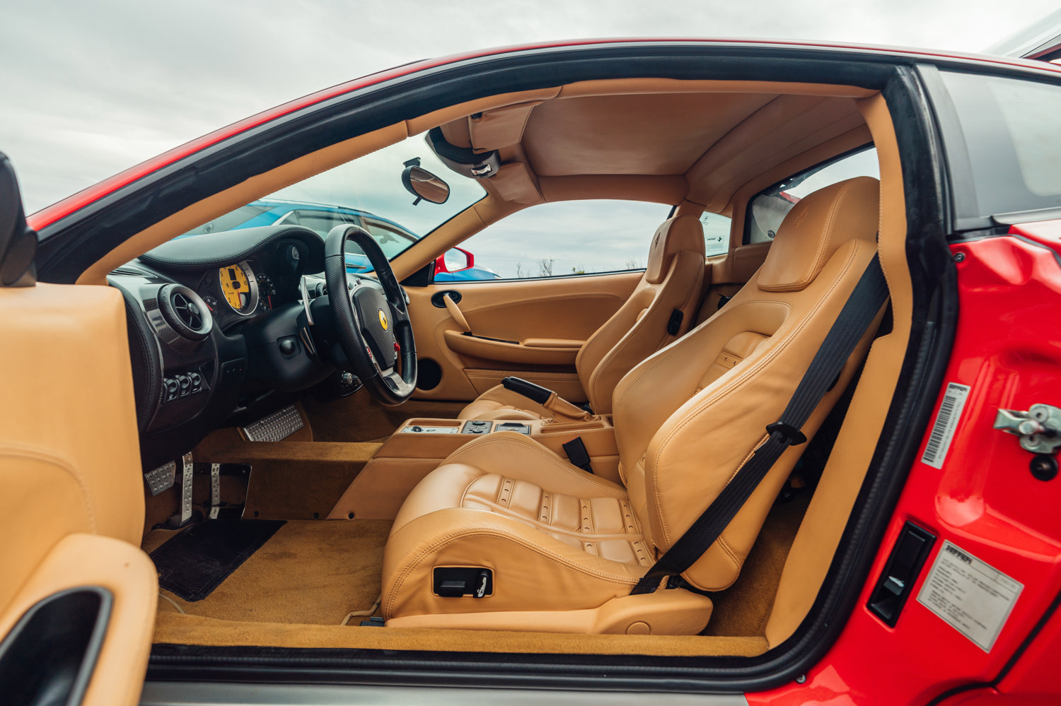 Ferrari F430 luxurious tan leather interior.