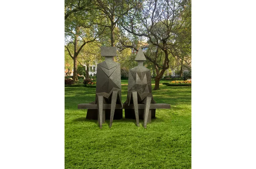 Lynn Chadwick, Sitting Couple on Bench, conceived in 1990 (estimate: £1,200,000 – 1,800,000)