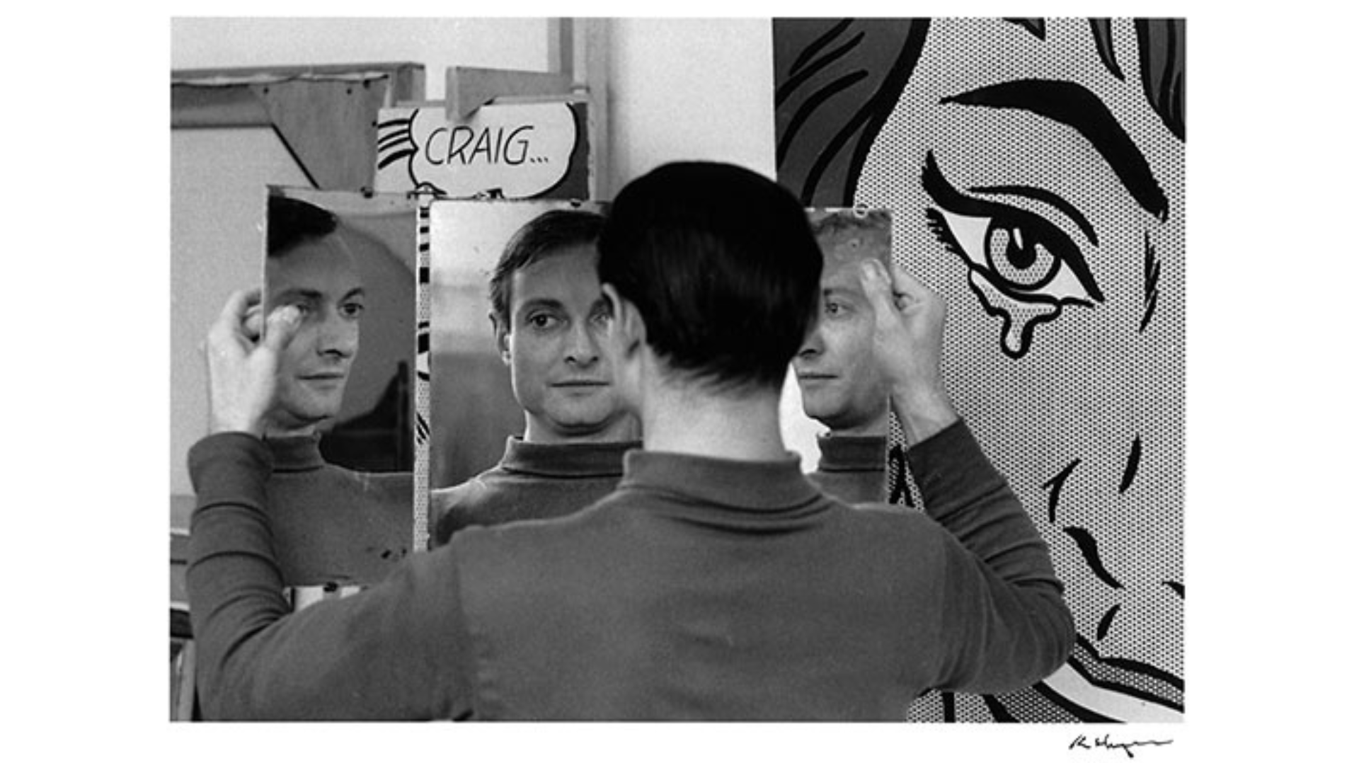 Roy Lichtenstein in his studio at 36 West 26th Street, New York, 1964.