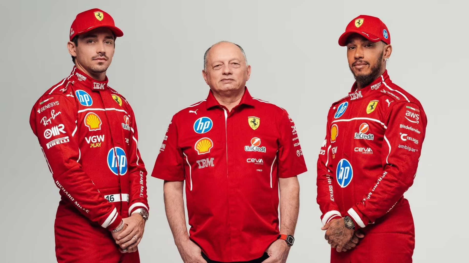 Charles Leclerc, Frédéric Vasseur, Lewis Hamilton