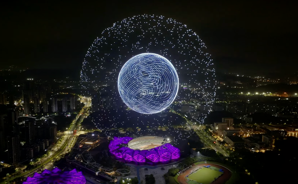 A Symphony in the Sky with the Artistry of 8100 Drones