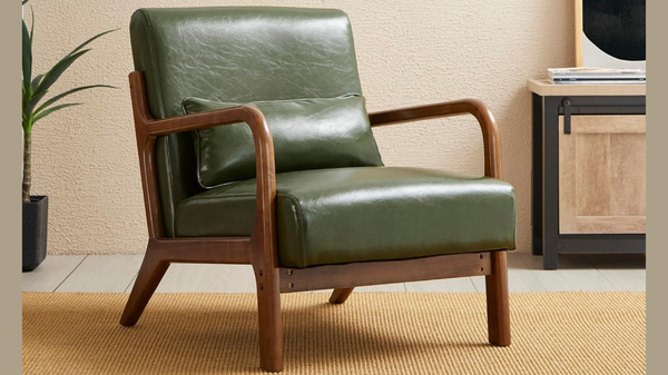 Mid Century Hunter Green Accent Armchair