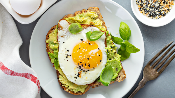 Avocado toast with eggs