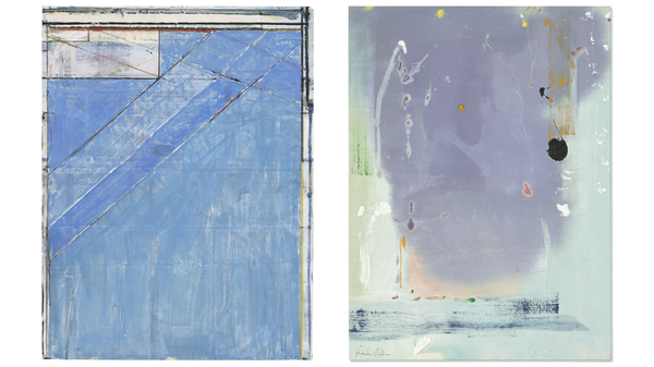 From left to right: RICHARD DIEBENKORN (1922-1993) Untitled (Ocean Park), HELEN FRANKENTHALER (1928-2011) Concerto