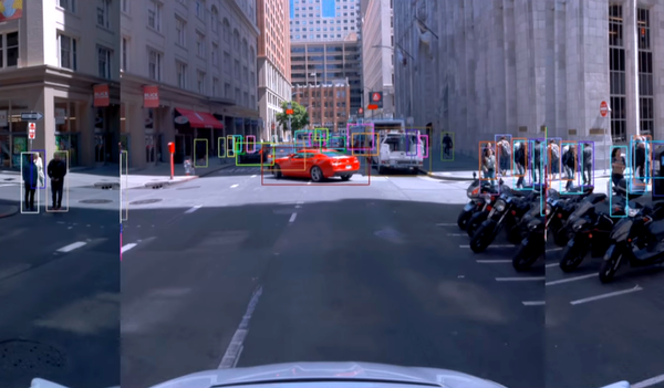 Cameras give the Waymo Driver a simultaneous 360° view around the vehicle.